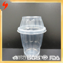 Freezer Safe 240ml Plastic Disposable Transparent Sundae Cup and Lid with SGS Testing